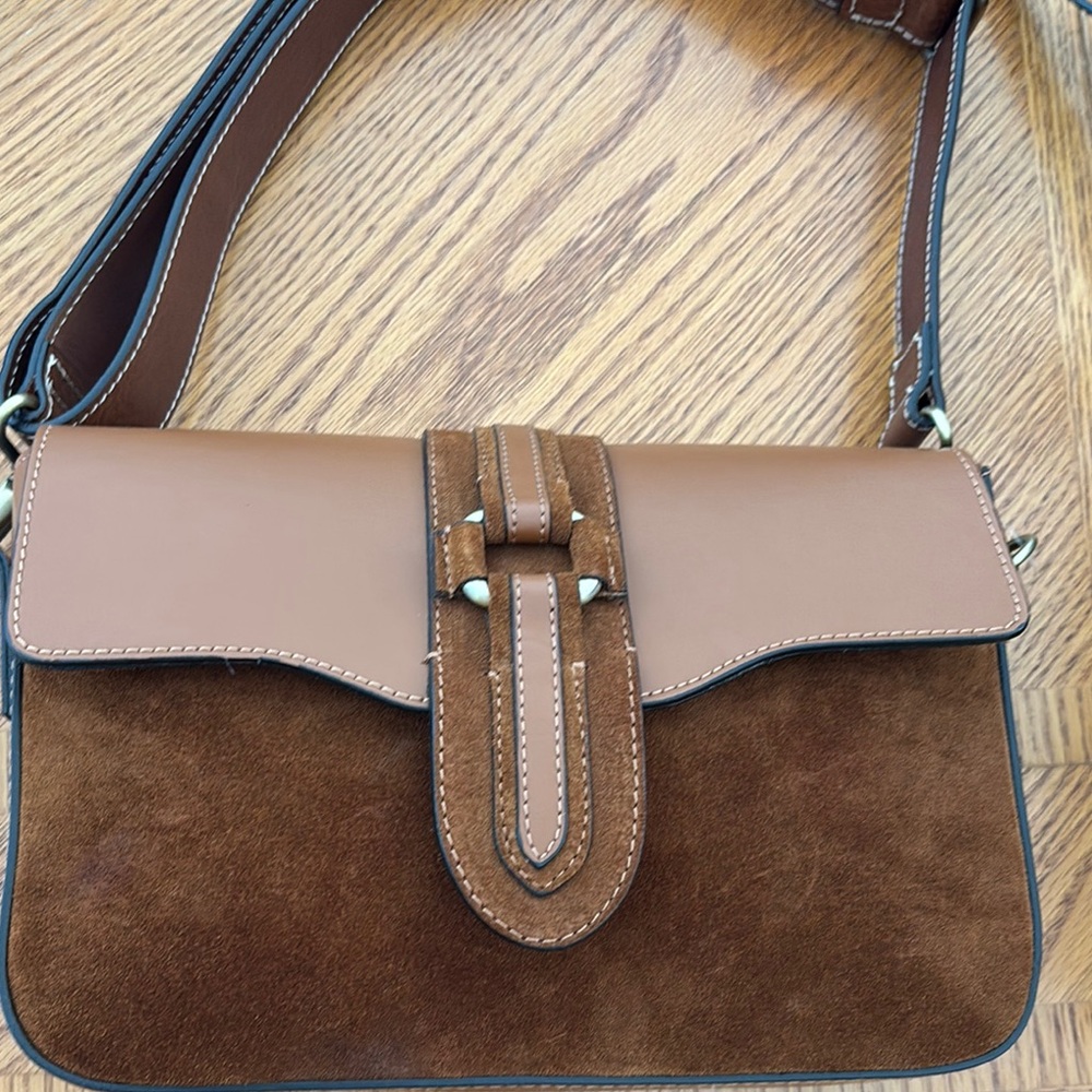 AMERAI Suede & Leather Brown Crossbody